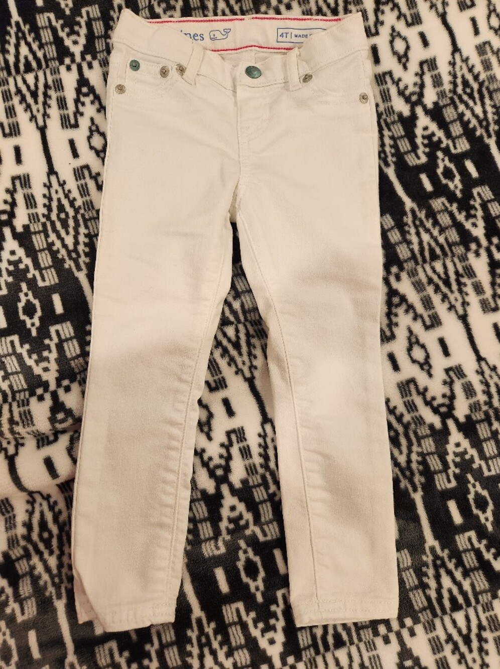 Vineyard Vines Girls White Slim Fit Jeans, Size 4T